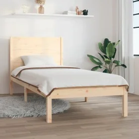 Bettgestell aus massivem Kiefernholz, 100 x 200 cm von vidaXL, Betten und Lattenroste - Ref: Foro24-3104143, Preis: 105,54 €,...