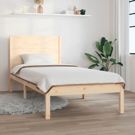Estructura de cama madera maciza de pino 100x200 cm de vidaXL, Camas y somieres - Ref: Foro24-3104143, Precio: 106,88 €, Desc...