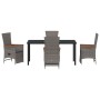 Conjunto de Comedor de Jardín 5 pcs Gris ratán sintético en Sillas de jardín | Comprar online en Foru.es