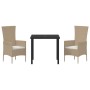 Conjunto de Comedor de Jardín 3 pcs Beige ratán sintético en Sillas de jardín | Comprar online en Foru.es