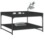 Mesa de centro madera de ingeniería y hierro negro 80x80x45 cm de vidaXL, Mesas de centro - Ref: Foro24-832813, Precio: 46,34...