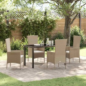 Conjunto de Comedor de Jardín 5 pcs Beige ratán sintético en Sillas de jardín | Comprar online en Foru.es