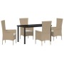 Conjunto de Comedor de Jardín 5 pcs Beige ratán sintético en Sillas de jardín | Comprar online en Foru.es