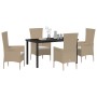 Conjunto de Comedor de Jardín 5 pcs Beige ratán sintético en Sillas de jardín | Comprar online en Foru.es