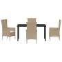 Conjunto de Comedor de Jardín 5 pcs Beige ratán sintético en Sillas de jardín | Comprar online en Foru.es
