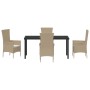 Conjunto de Comedor de Jardín 5 pcs Beige ratán sintético en Sillas de jardín | Comprar online en Foru.es