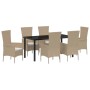 Conjunto de Comedor de Jardín 7 pcs Beige ratán sintético en Sillas de jardín | Comprar online en Foru.es