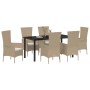 Conjunto de Comedor de Jardín 7 pcs Beige ratán sintético en Sillas de jardín | Comprar online en Foru.es