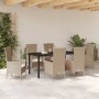 Conjunto de Comedor de Jardín 7 pcs Beige ratán sintético en Sillas de jardín | Comprar online en Foru.es