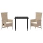 Conjunto de Comedor de Jardín 3 pcs Beige ratán sintético en Sillas de jardín | Comprar online en Foru.es