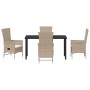 Conjunto de Comedor de Jardín 5 pcs Beige ratán sintético en Sillas de jardín | Comprar online en Foru.es