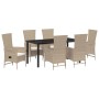 Conjunto de Comedor de Jardín 7 pcs Beige ratán sintético en Sillas de jardín | Comprar online en Foru.es