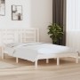 Estructura de cama de madera maciza de pino blanco 140x190 cm de vidaXL, Camas y somieres - Ref: Foro24-3104329, Precio: 124,...