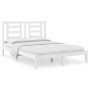 Estructura de cama de madera maciza de pino blanco 140x190 cm de vidaXL, Camas y somieres - Ref: Foro24-3104329, Precio: 124,...