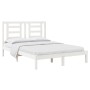Estructura de cama de madera maciza de pino blanco 140x190 cm de vidaXL, Camas y somieres - Ref: Foro24-3104329, Precio: 124,...