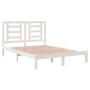 Estructura de cama de madera maciza de pino blanco 140x190 cm de vidaXL, Camas y somieres - Ref: Foro24-3104329, Precio: 124,...