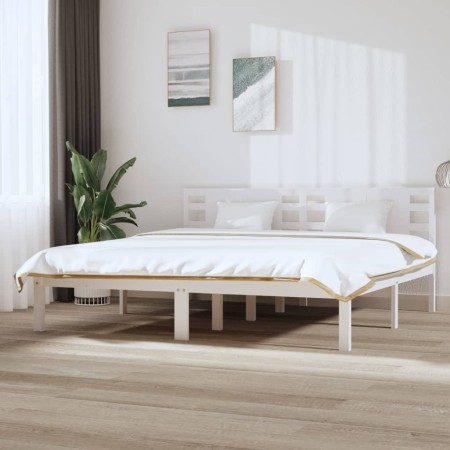 Estructura de cama madera maciza de pino blanco 200x200 cm de vidaXL, Camas y somieres - Ref: Foro24-3104239, Precio: 154,94 ...