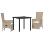 Conjunto de Comedor de Jardín 3 pcs Beige ratán sintético en Sillas de jardín | Comprar online en Foru.es