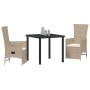 Conjunto de Comedor de Jardín 3 pcs Beige ratán sintético en Sillas de jardín | Comprar online en Foru.es
