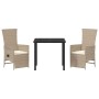 Conjunto de Comedor de Jardín 3 pcs Beige ratán sintético en Sillas de jardín | Comprar online en Foru.es