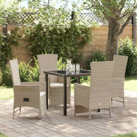 Conjunto de Comedor de Jardín 5 pcs Beige ratán sintético en Sillas de jardín | Comprar online en Foru.es