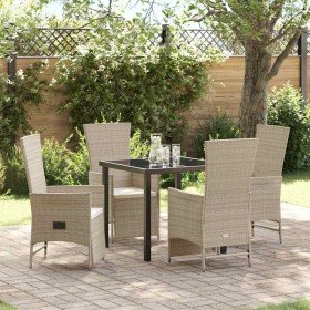 Conjunto de Comedor de Jardín 5 pcs Beige ratán sintético en Sillas de jardín | Comprar online en Foru.es