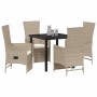 Conjunto de Comedor de Jardín 5 pcs Beige ratán sintético en Sillas de jardín | Comprar online en Foru.es