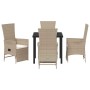 Conjunto de Comedor de Jardín 5 pcs Beige ratán sintético en Sillas de jardín | Comprar online en Foru.es