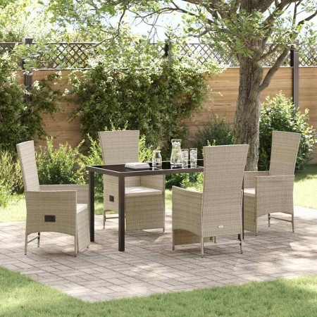 Conjunto de Comedor de Jardín 5 pcs Beige ratán sintético en Sillas de jardín | Comprar online en Foru.es