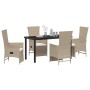 Conjunto de Comedor de Jardín 5 pcs Beige ratán sintético en Sillas de jardín | Comprar online en Foru.es