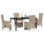 Conjunto de Comedor de Jardín 5 pcs Beige ratán sintético en Sillas de jardín | Comprar online en Foru.es