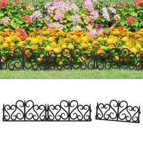 Borduras de jardín 17 unidades PP negro 10 m de vidaXL, Ribetes y bordes para jardín - Ref: Foro24-318301, Precio: 51,43 €, D...