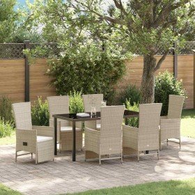 Conjunto de Comedor de Jardín 7 pcs Beige ratán sintético en Sillas de jardín | Comprar online en Foru.es