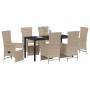Conjunto de Comedor de Jardín 7 pcs Beige ratán sintético en Sillas de jardín | Comprar online en Foru.es