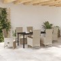 Conjunto de Comedor de Jardín 7 pcs Beige ratán sintético en Sillas de jardín | Comprar online en Foru.es