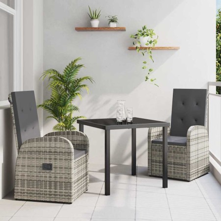 Conjunto de Comedor de Jardín 3 pcs Gris ratán sintético en Sillas de jardín | Comprar online en Foru.es