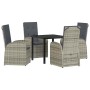 Conjunto de Comedor de Jardín 5 pcs Gris ratán sintético en Sillas de jardín | Comprar online en Foru.es