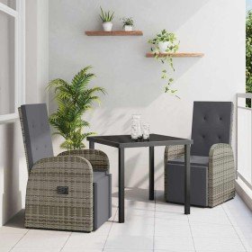 Conjunto de Comedor de Jardín 3 pcs Gris ratán sintético en Sillas de jardín | Comprar online en Foru.es