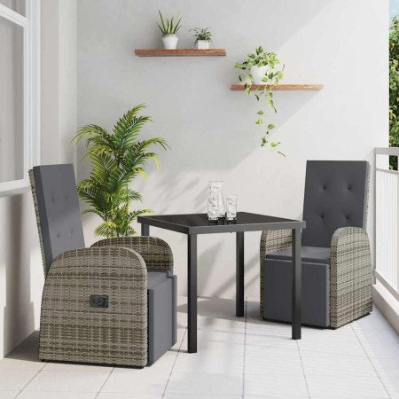 Conjunto de Comedor de Jardín 3 pcs Gris ratán sintético en Sillas de jardín | Comprar online en Foru.es