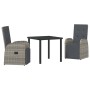 Conjunto de Comedor de Jardín 3 pcs Gris ratán sintético en Sillas de jardín | Comprar online en Foru.es