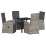 Conjunto de Comedor de Jardín 5 pcs Gris ratán sintético en Sillas de jardín | Comprar online en Foru.es