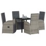 Conjunto de Comedor de Jardín 5 pcs Gris ratán sintético en Sillas de jardín | Comprar online en Foru.es