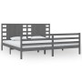 Estructura de cama de madera maciza de pino gris 200x200 cm de vidaXL, Camas y somieres - Ref: Foro24-3104305, Precio: 188,58...