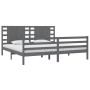 Estructura de cama de madera maciza de pino gris 200x200 cm de vidaXL, Camas y somieres - Ref: Foro24-3104305, Precio: 188,58...