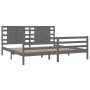 Estructura de cama de madera maciza de pino gris 200x200 cm de vidaXL, Camas y somieres - Ref: Foro24-3104305, Precio: 188,58...
