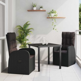 Conjunto de Comedor de Jardín 3 pcs Negro ratán sintético en Sillas de jardín | Comprar online en Foru.es