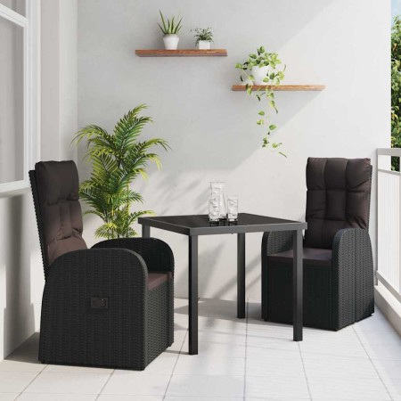 Conjunto de Comedor de Jardín 3 pcs Negro ratán sintético en Sillas de jardín | Comprar online en Foru.es