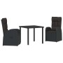 Conjunto de Comedor de Jardín 3 pcs Negro ratán sintético en Sillas de jardín | Comprar online en Foru.es