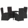 Conjunto de Comedor de Jardín 5 pcs Negro ratán sintético en Sillas de jardín | Comprar online en Foru.es