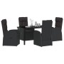 Conjunto de Comedor de Jardín 5 pcs Negro ratán sintético en Sillas de jardín | Comprar online en Foru.es